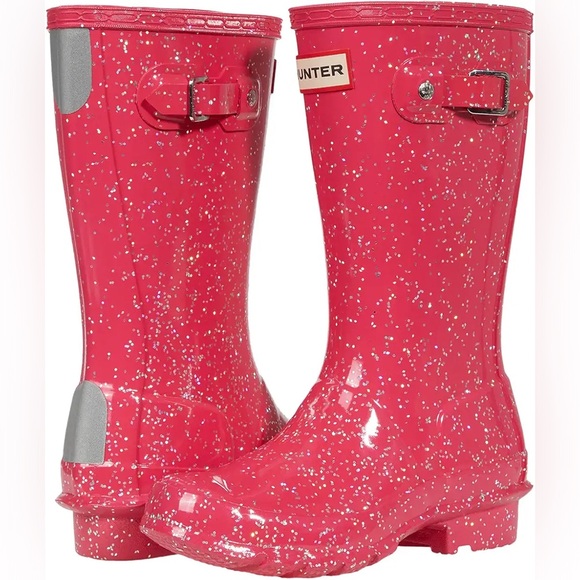 Hunter Shoes - HUNTER Glitter Shiny Rain Boots Waterproof Pink Size 5 NEW